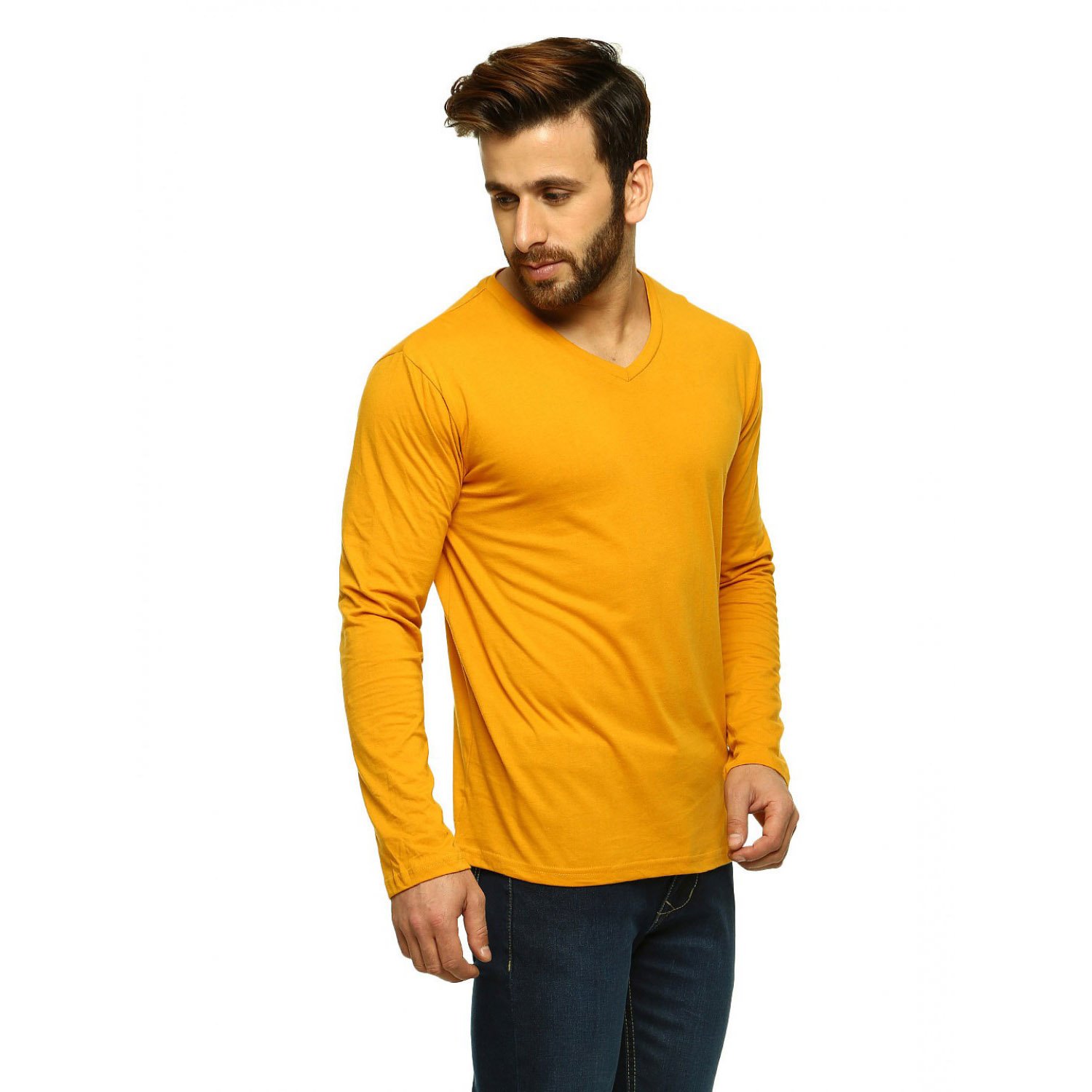 Men full sleeve t shirt plain long sleeve cotton plain t shirt Print Men's Fashion Casual Streetwear Long Sleeve Cotton T-Shirt