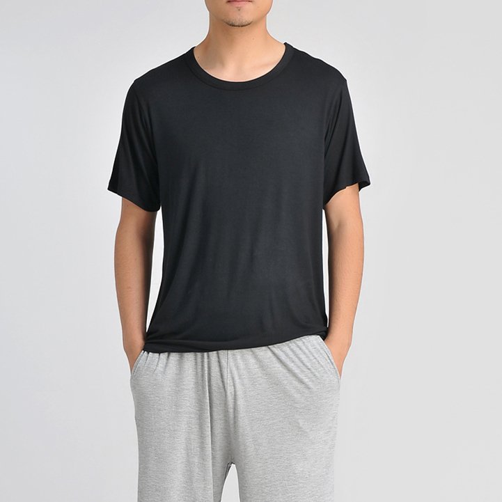 BAMBOO | Crew Neck Custom Oversize Black Basic T Shirt Plus Size Blank Brand Wholesale Plain Bamboo T-shirt Homme Men Shirt