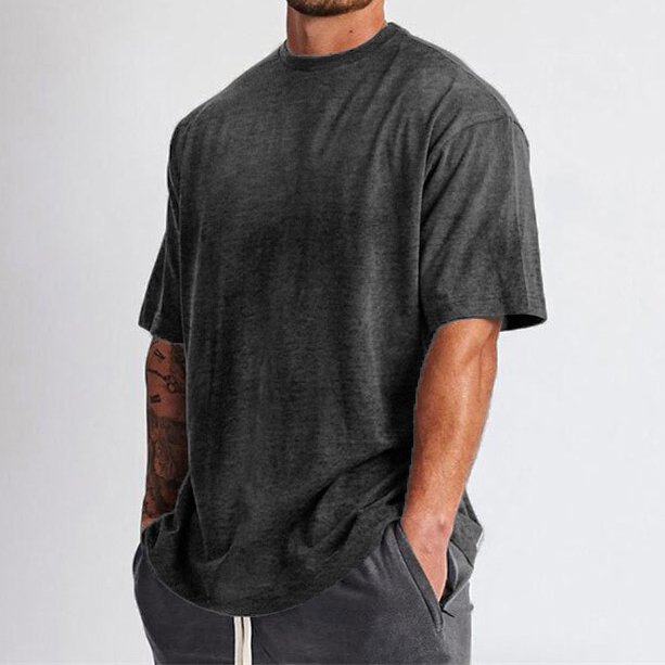 mens blank cotton tshirt loose drop shoulder design logo oversized custom t shirts