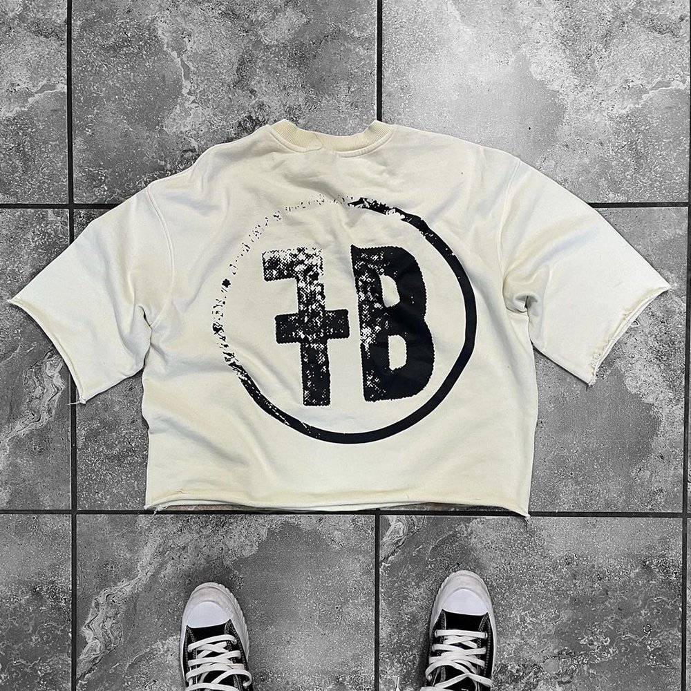 300g Pure Cotton Hip Hop Tee Oversized Men's T-shirt Hip Hop Oversized Tee Short Wide Men's T-shirt Plus Size Hip Hop T-shirt