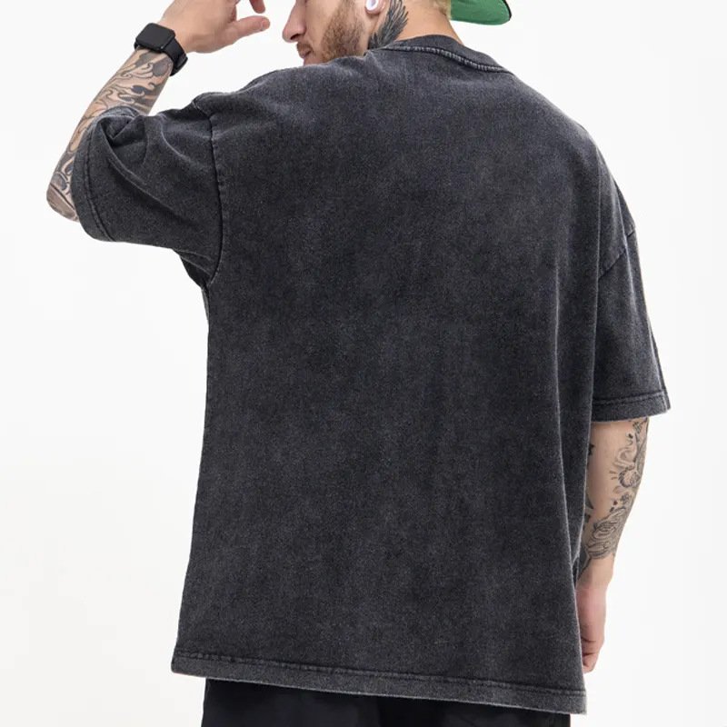 Men's Clothes Oversized T Shirt 100% Cotton Street Wear Hip Hop Blank Acid Wash Custom Logo Vintage T Shirts