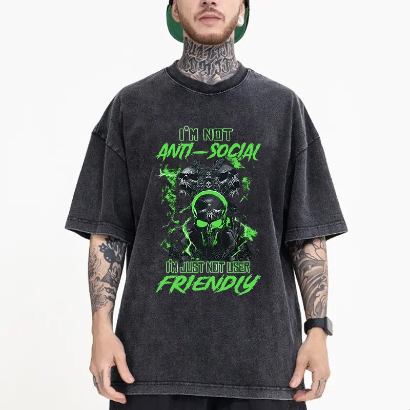 Men's Clothes Oversized T Shirt 100% Cotton Street Wear Hip Hop Blank Acid Wash Custom Logo Vintage T Shirts
