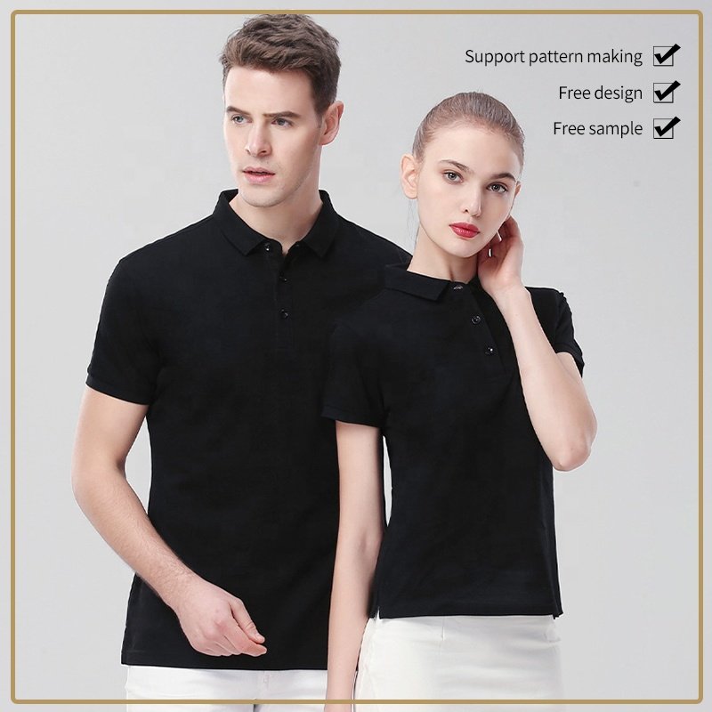 Solid color polyester cotton summer breathable quick-drying short sleeve custom logo golf print men's polo t-shirt