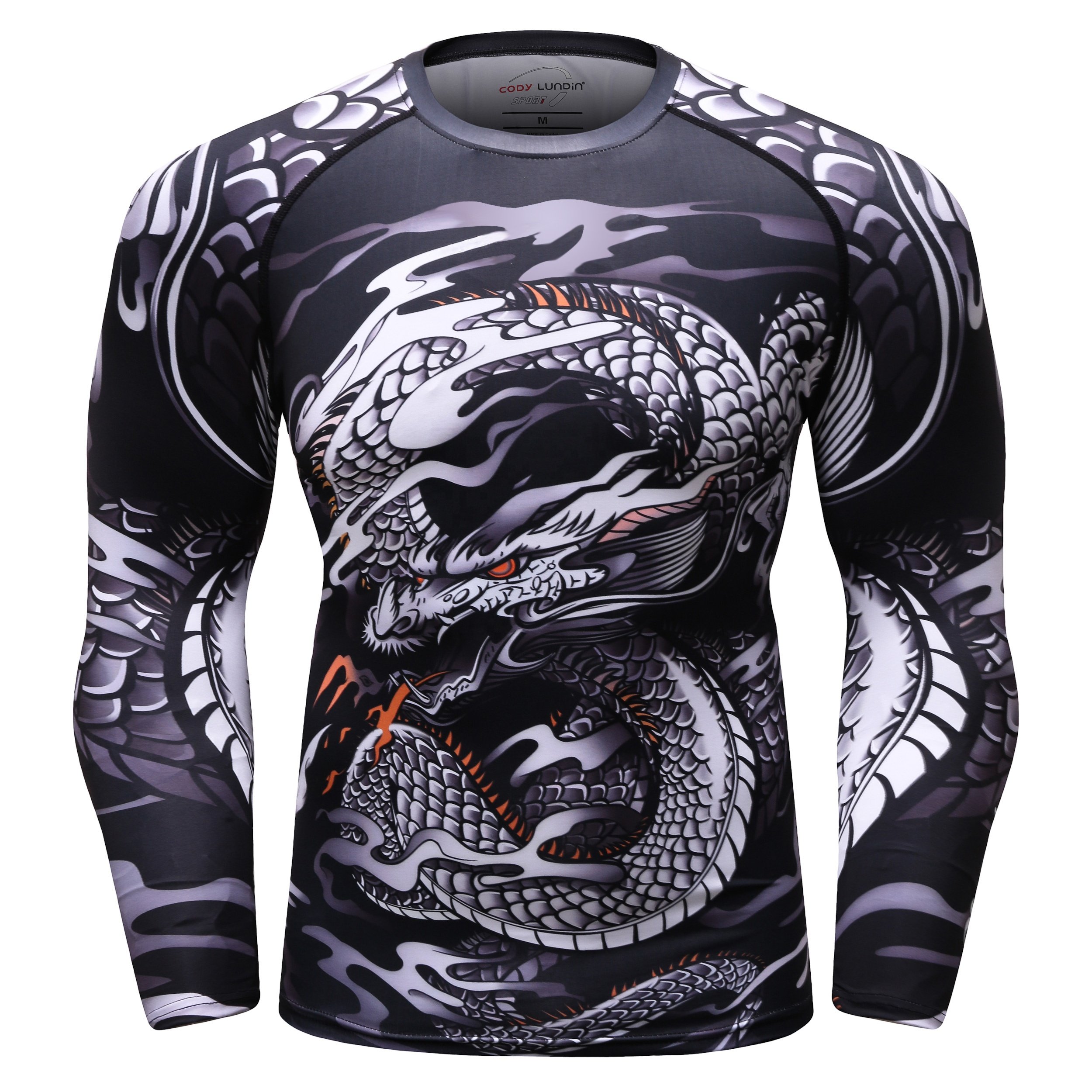 Cody Lundin Sublimation Men Running Training T-shirts Strech Fitness Tees Long Sleeve Pink Men Jiu Jitsu BJJ Rash Guard