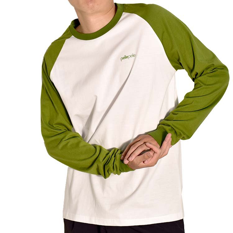 Customized 100 cotton two-color splicing design men long sleeve casual t-shirt