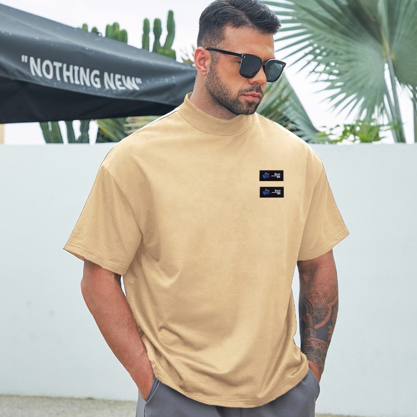 new design luxury quality cotton loose fit little drop shoulder brand blank oversized men's t-shirts
