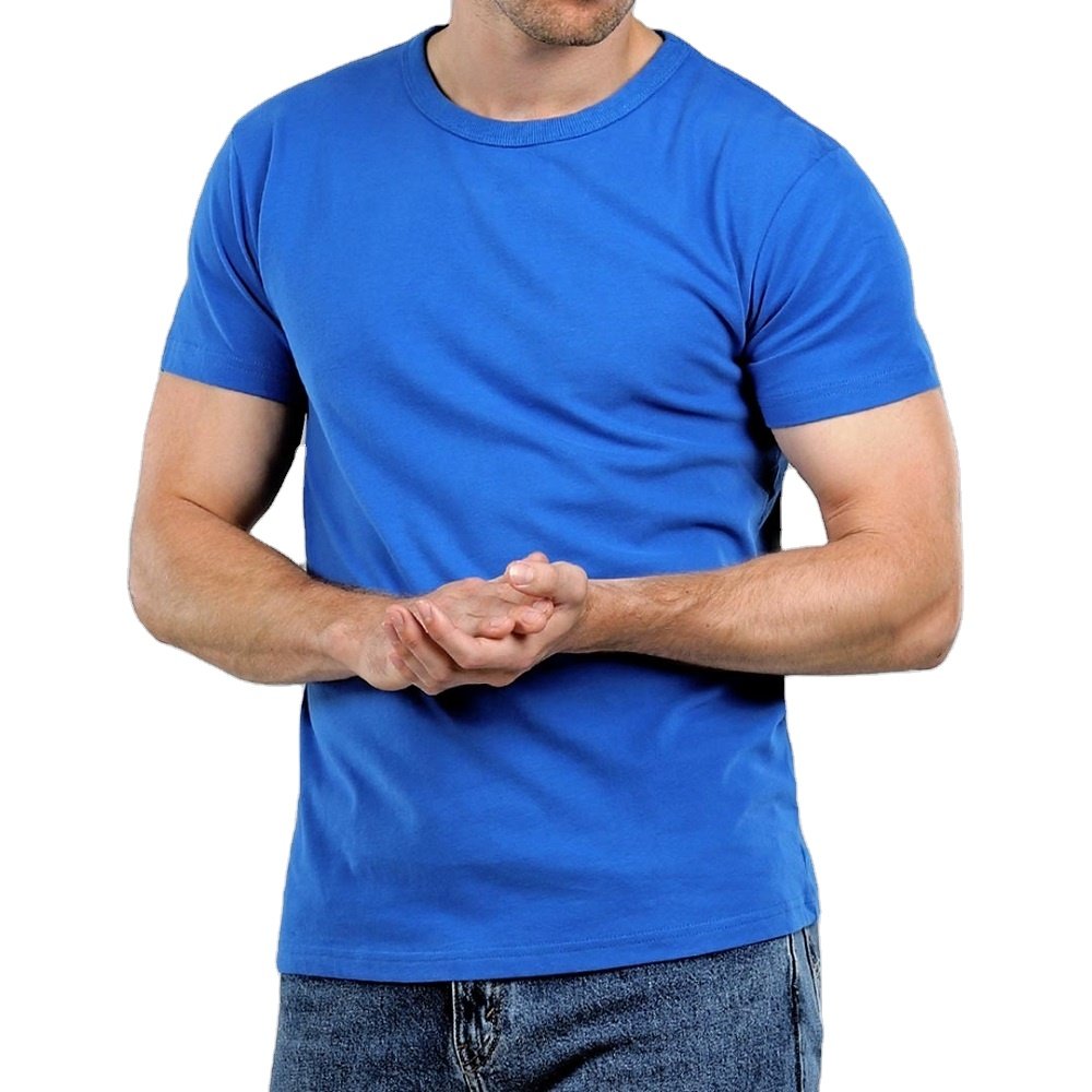 New Design T-shirt Round O Neck Organic 100% Pure Cotton printed & Solid Color Heavyweight t Shirt Plus Size Men's t-Shirts