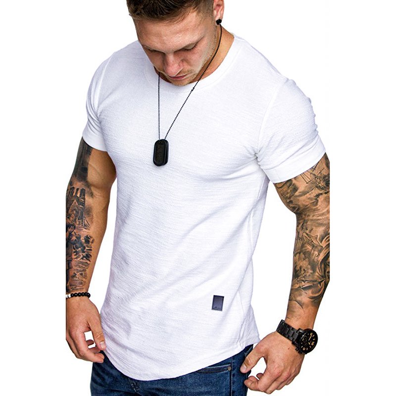 Wholesale plain blank print white men's t-shirts