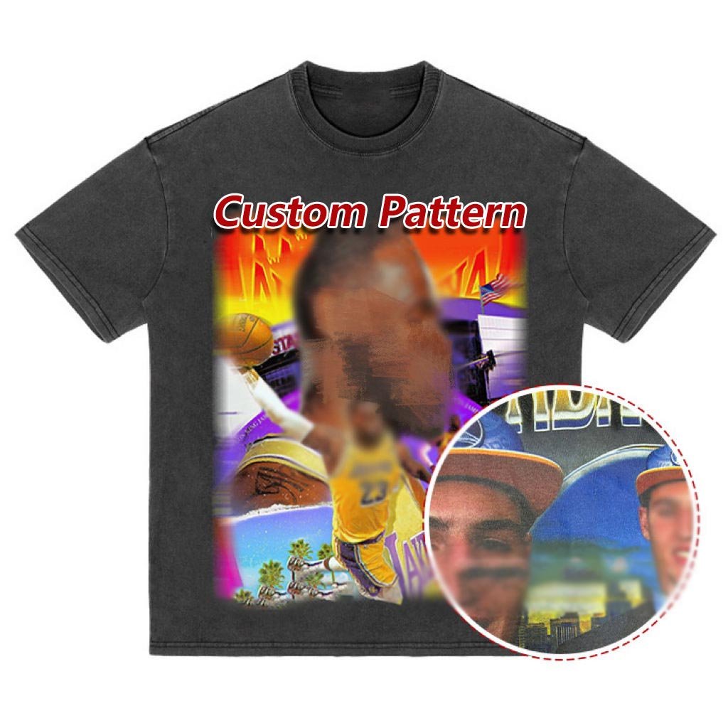 Streetwear Custom DTF DTG T-shirt Logo Hip Hop Cotton Oversized Graphic T Shirt Digital Print Screen Printing Tshirts For Men
