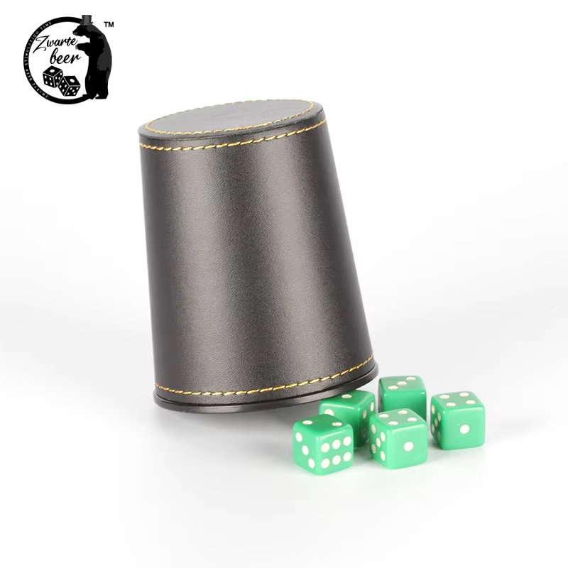 Professional Grade Dice Cup Custom Logo Pu Lining Board Games And Casino With Ribbed Exterior
