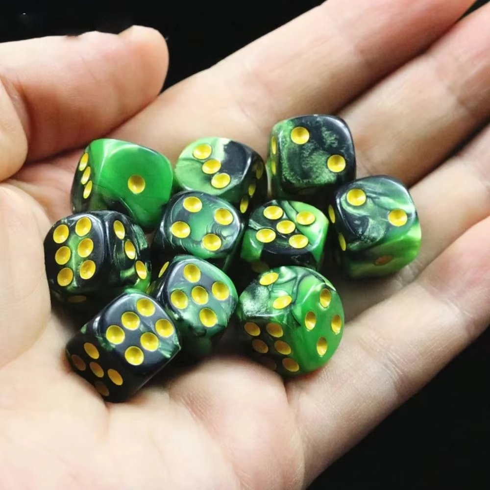 12MM 6 Sided Two Colours Dice Set 6 Sided Standard Dices Rounded Corner Cool Game Dice
