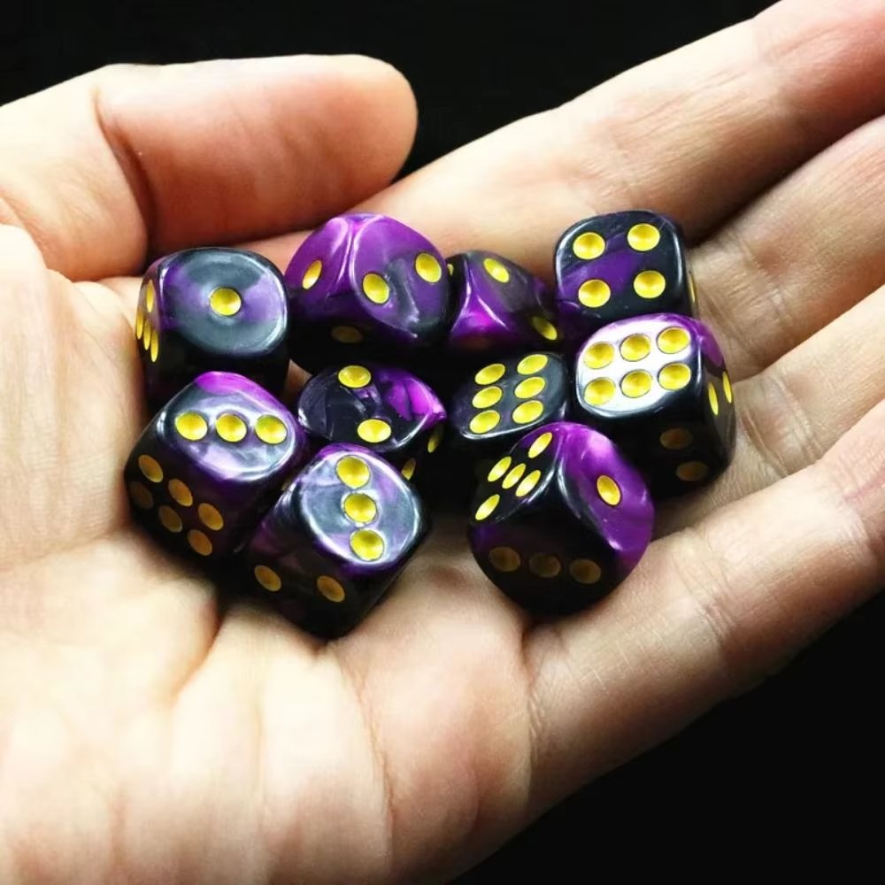 12MM 6 Sided Two Colours Dice Set 6 Sided Standard Dices Rounded Corner Cool Game Dice