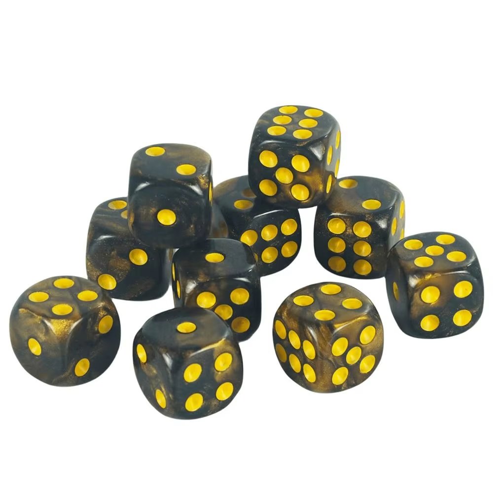 12MM 6 Sided Two Colours Dice Set 6 Sided Standard Dices Rounded Corner Cool Game Dice