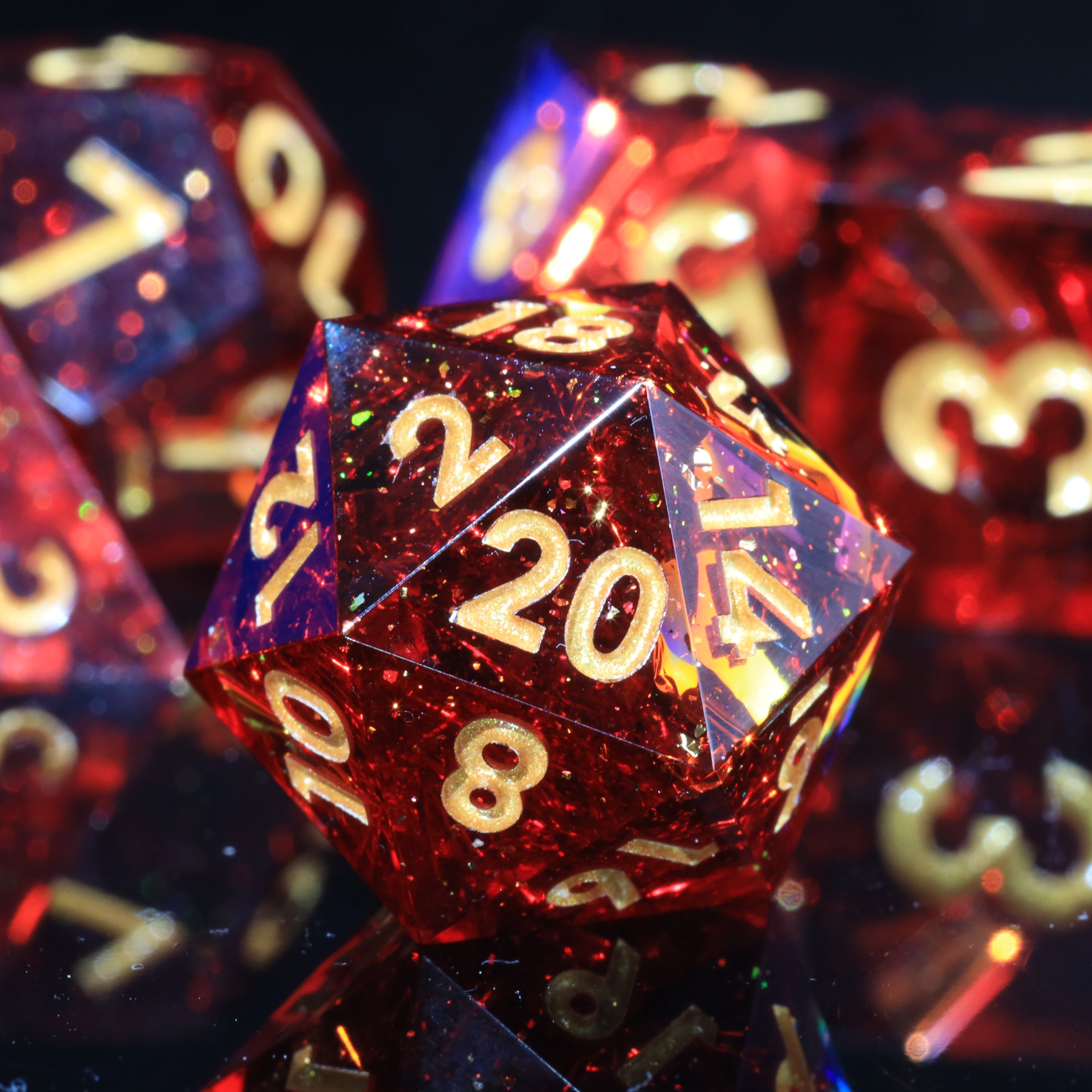 Mini Planet Handmade High Quality Resin TRPG Dnd Dice Set Polyhedral Dragon and Dungeon Desktop Games
