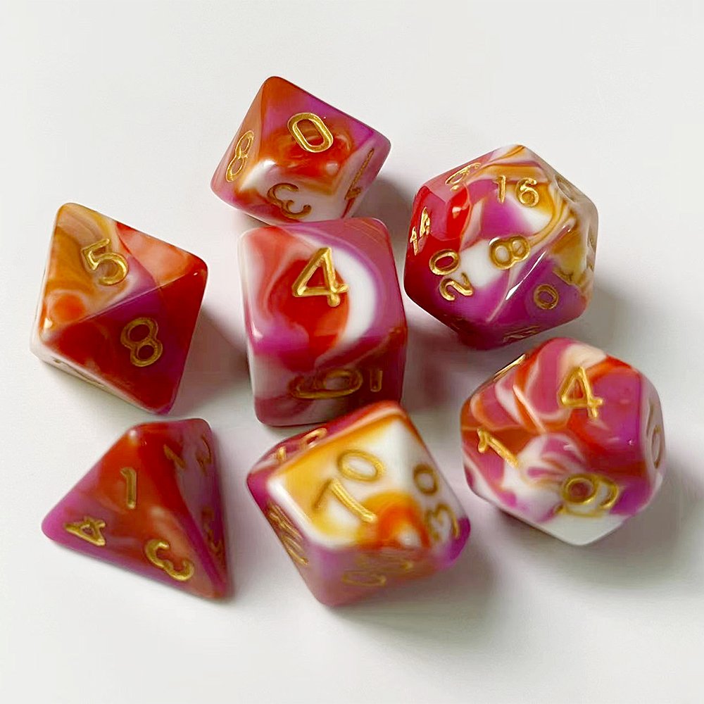 Acrylic DND Dice Four-color Dice Game Polyhedron Custom Dice Board Game