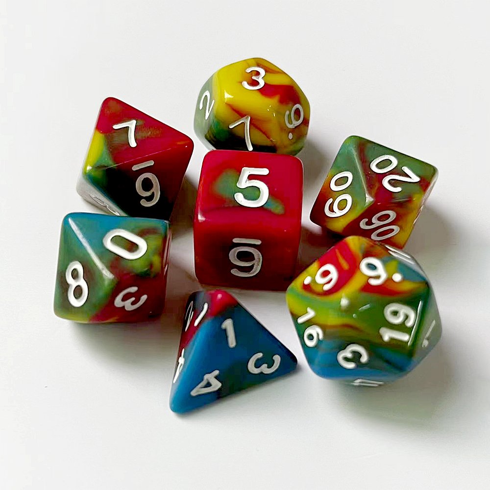 Acrylic DND Dice Four-color Dice Game Polyhedron Custom Dice Board Game