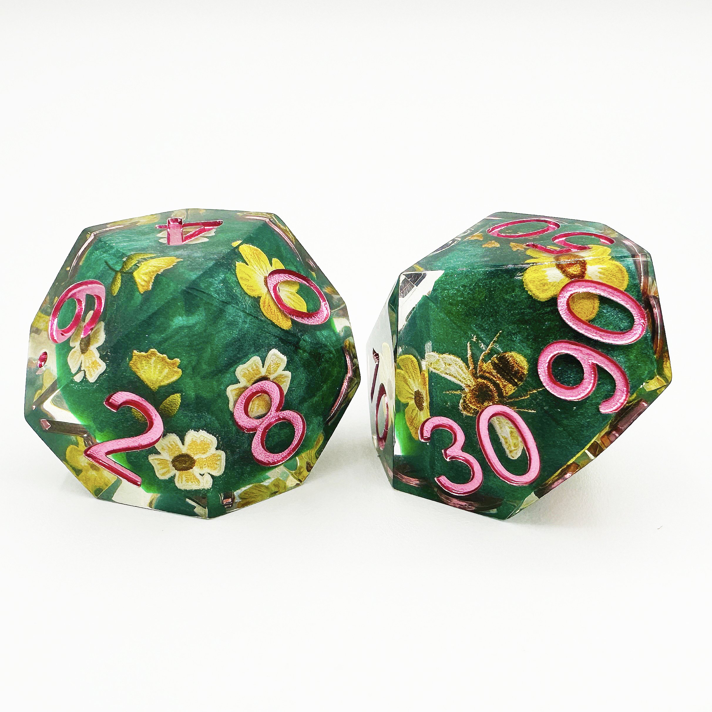 Dnd Game Gift Sharp edged Dnd resin layered Dice For Dungeons And Dragons Flower dnd Handcrafted Dice set for adult dice games
