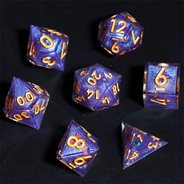 Mini Planet Dragon and Dungeon Resin Polyhedral custom dnd dice Sharp Edges Wholesale Dice RPG board role-playing games Dice Set