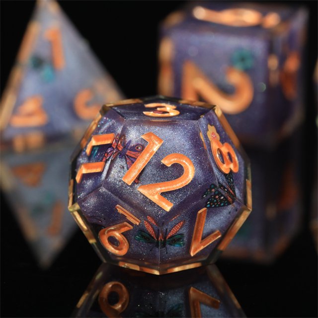Mini Planet Dragon and Dungeon Resin Polyhedral custom dnd dice Sharp Edges Wholesale Dice RPG board role-playing games Dice Set