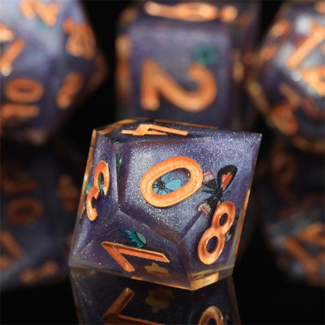 Mini Planet Dragon and Dungeon Resin Polyhedral custom dnd dice Sharp Edges Wholesale Dice RPG board role-playing games Dice Set