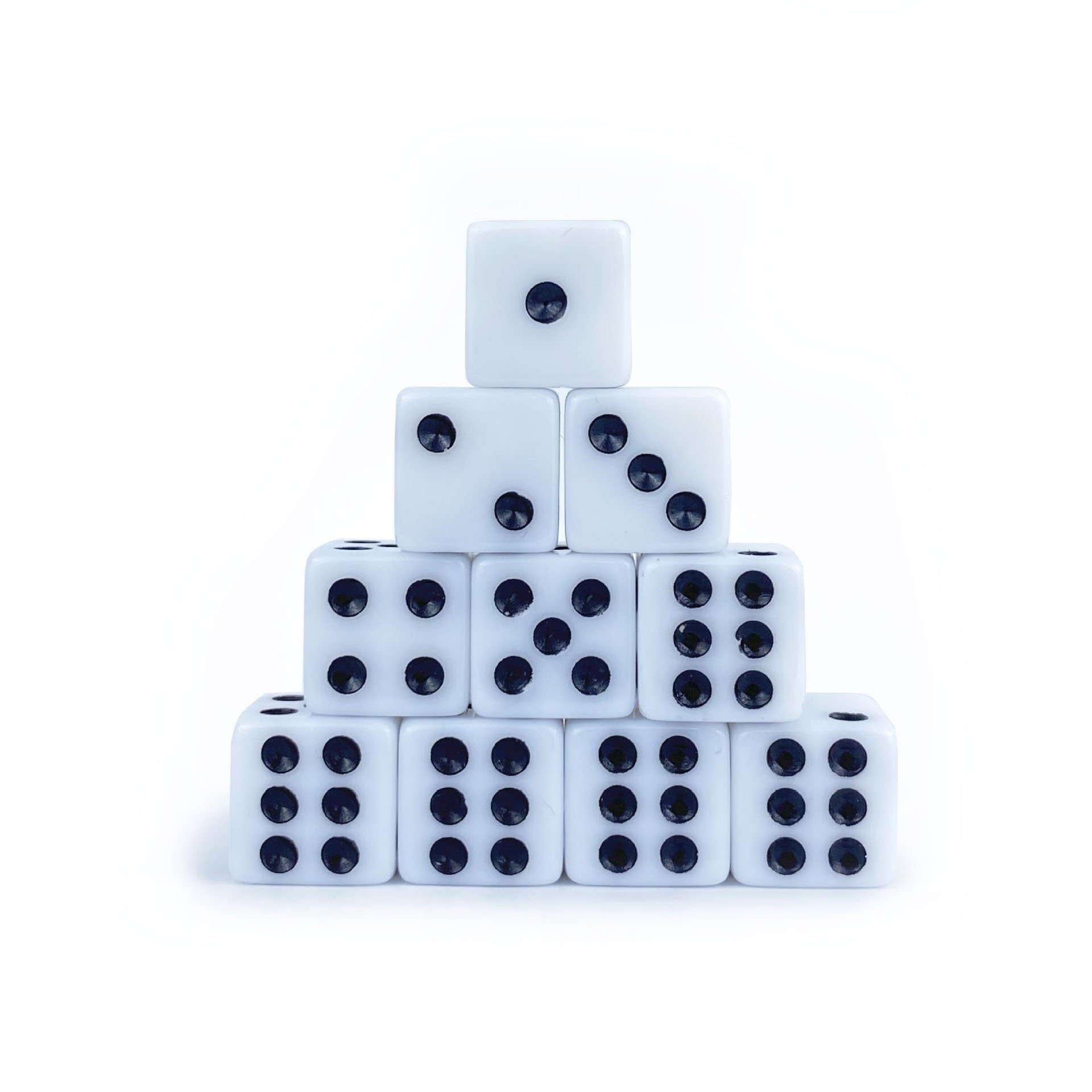 Rounded corners 6-Sided 12mm black rpg game bulk dice with Black Pips Dots for Board Games