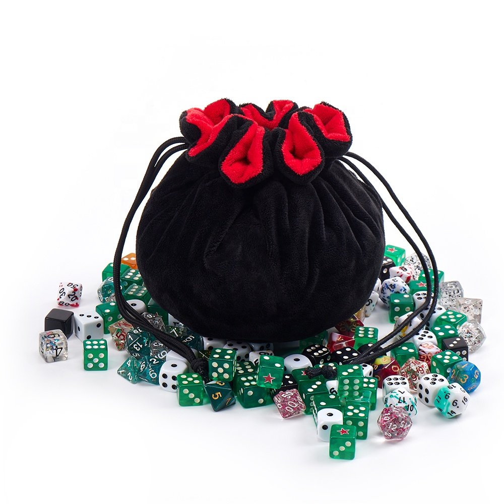 Custom multicolor Large Capacity Dice Bag with pocket