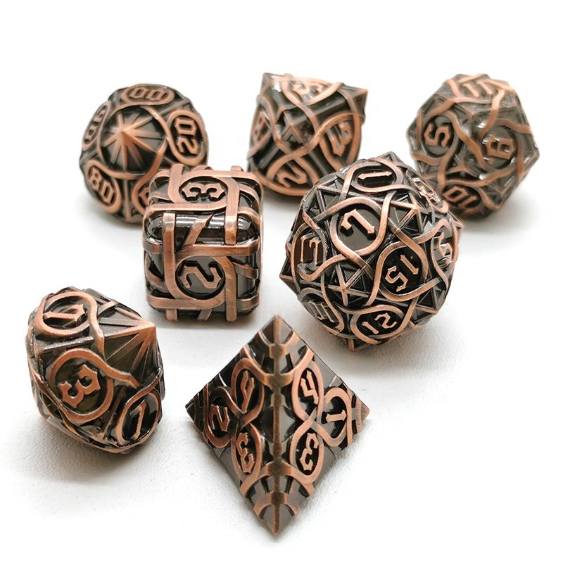 metal dice set, dice polyhedral set, Custom metal dice