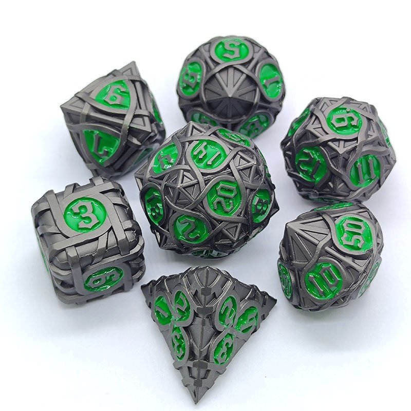 metal dice set, dice polyhedral set, Custom metal dice