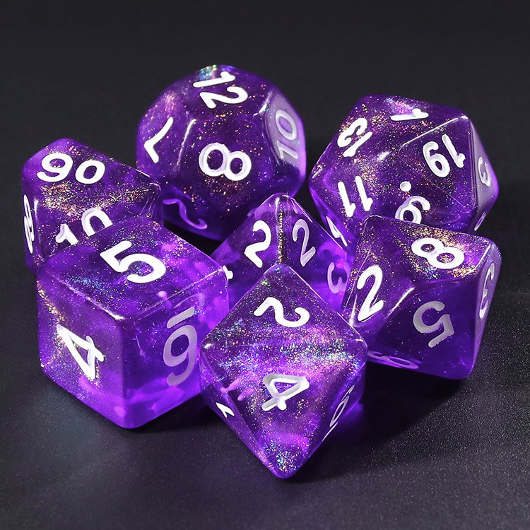 2022 High Quality HD Rainbow Aurora custommade Gaming dice set
