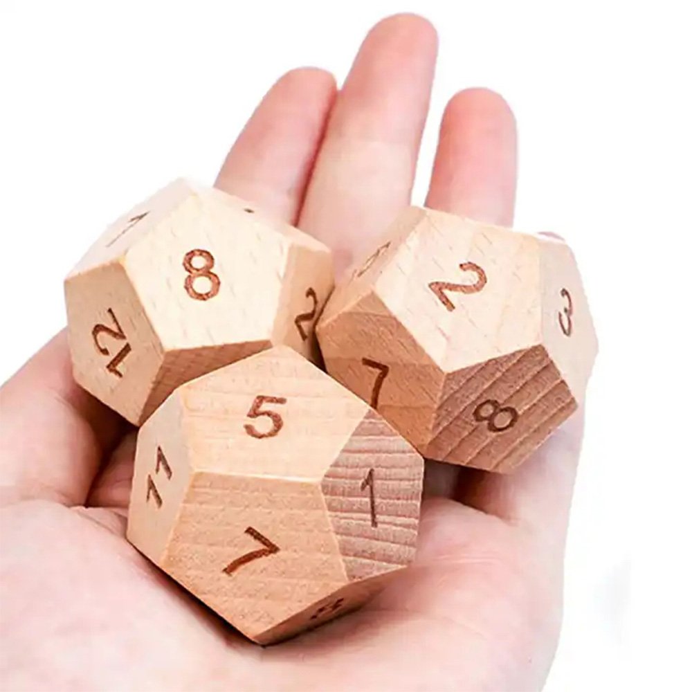 Custom 12-Sided Wooden Dice with LOGO Engraved Food/ Movie/ Date Night/ Christmas Gifts 12-Face Wood DND Dice for Table Games