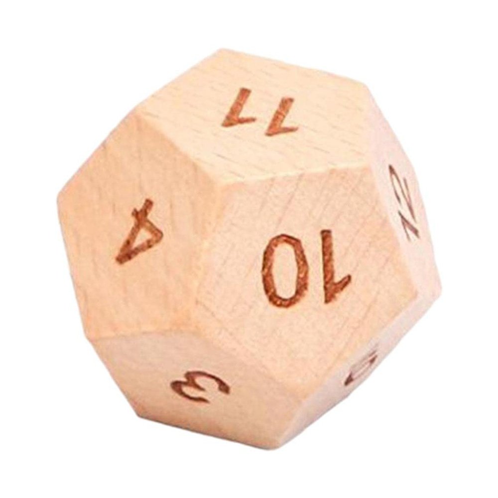 Custom 12-Sided Wooden Dice with LOGO Engraved Food/ Movie/ Date Night/ Christmas Gifts 12-Face Wood DND Dice for Table Games