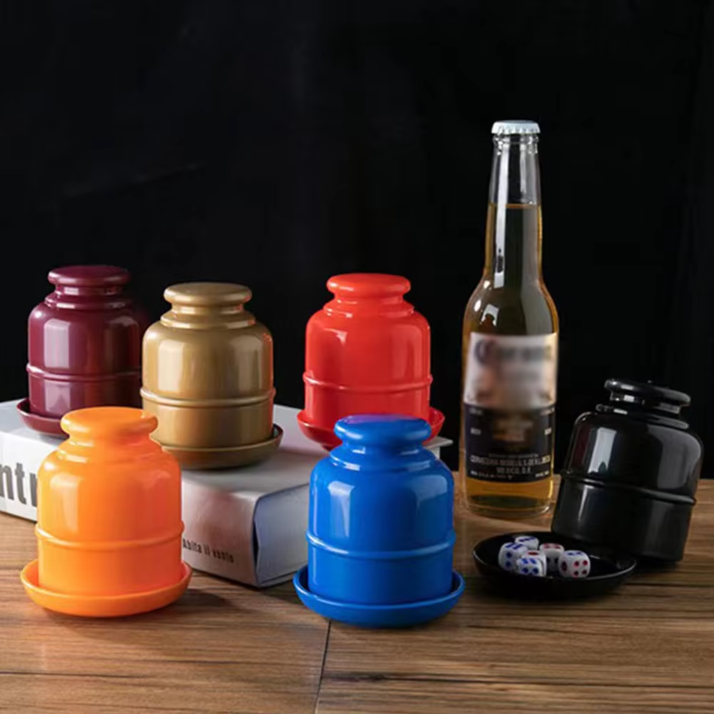 Wholesale Bar Dice Cup Set Thickened Nightclub Drinking Entertainment Dice Cup With Base