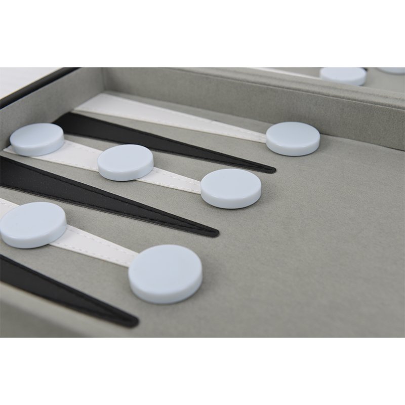 Wholesale Portable Luxury Leather Backgammon Game Box with Dices Cups Chips Set for Gifts