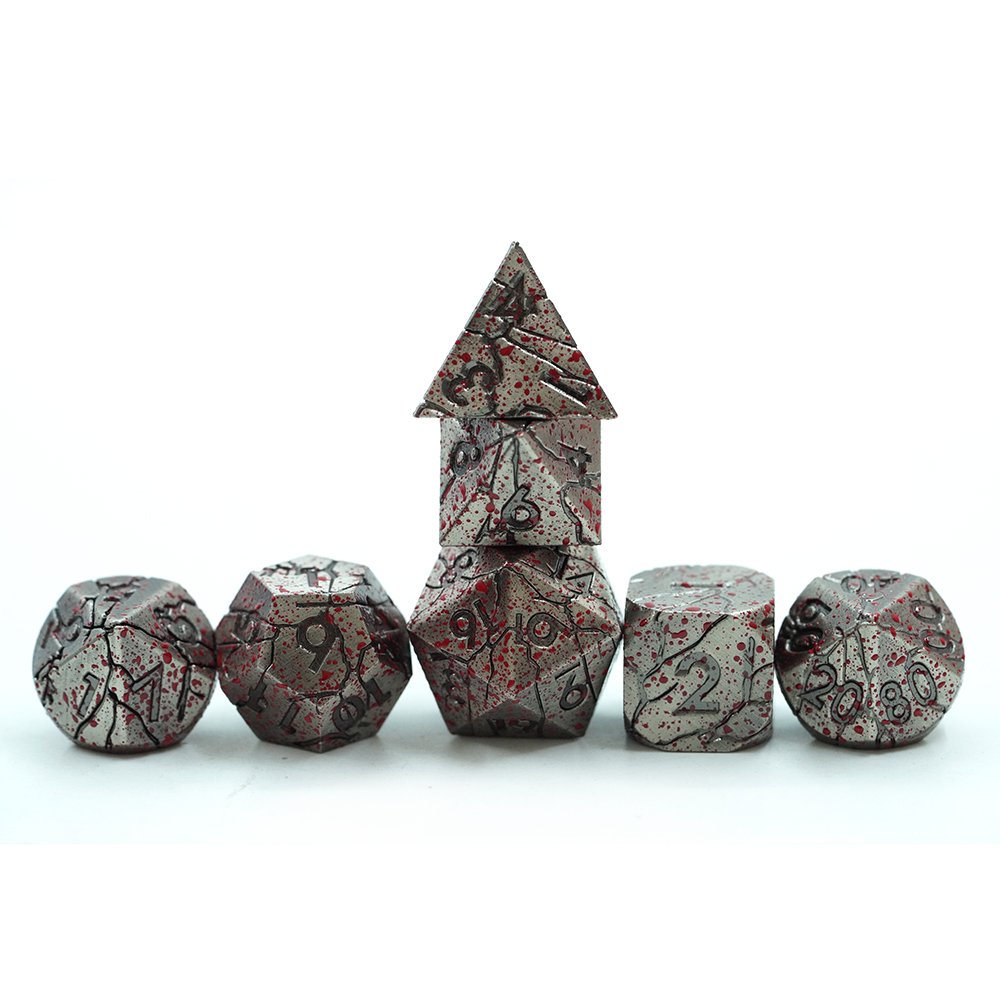 Hot Sell Metal Dice Set D&d Custom 7 Pcs Metallic Dice Set For Dungeons And Dragons Dnd And Talbletop Game