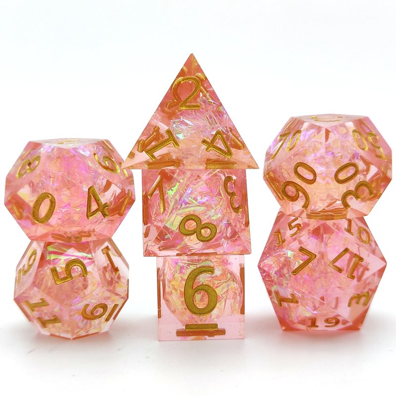 Resin Dice set 7PCS Sharp Edge Dice Set for Role Playing Game