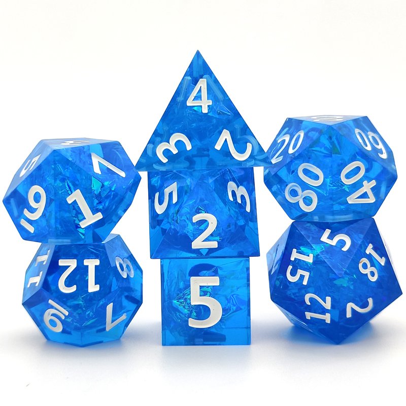 Resin Dice set 7PCS Sharp Edge Dice Set for Role Playing Game