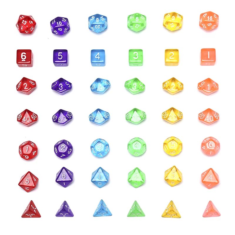 Factory Price Colorful Creative Universe Galaxy Dice Set Of D4-D20 Glitter Powder Amazing Effect For Tabletop Games