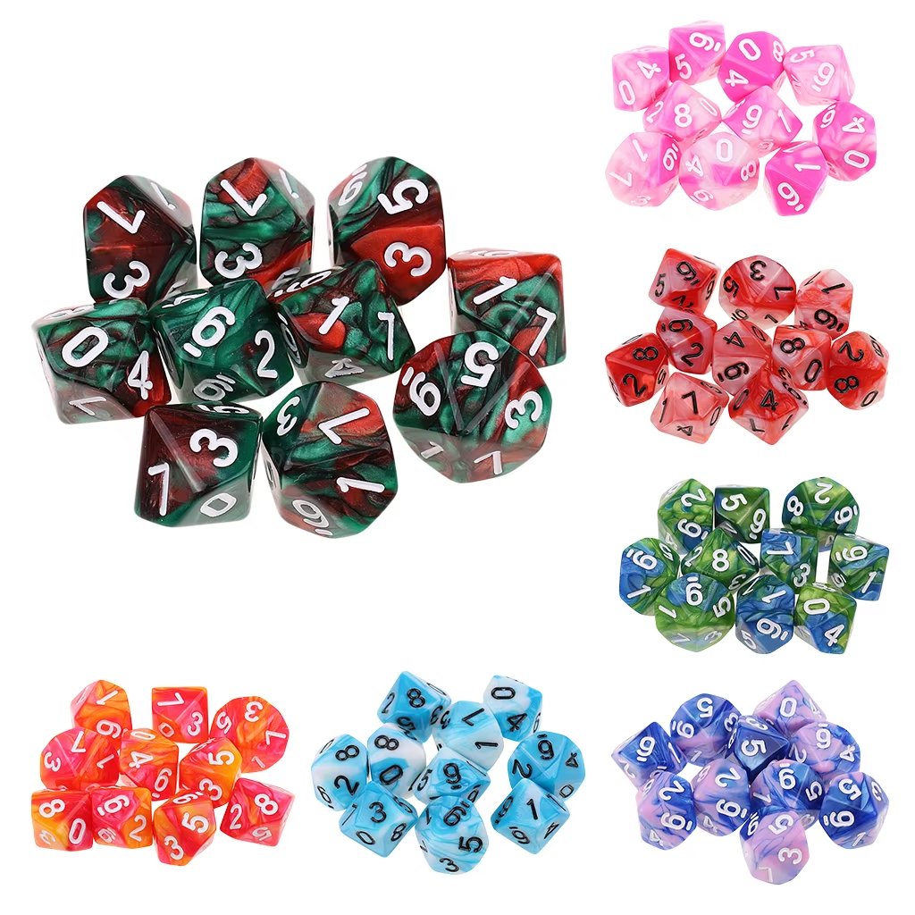 Factory Price Colorful Creative Universe Galaxy Dice Set Of D4-D20 Glitter Powder Amazing Effect For Tabletop Games