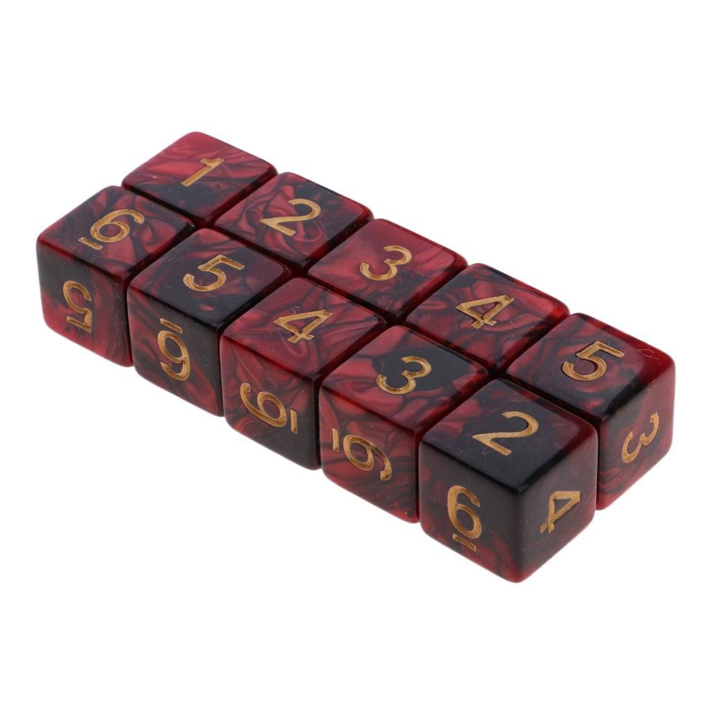 DESKJOY D6 Model Polyhedral Dice 16mm Acrylic for Board Games RPG DND with Rounded and Square Shapes Accessory for Gaming