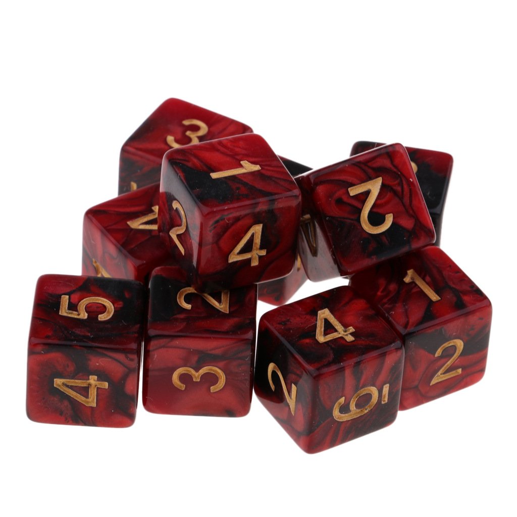 DESKJOY D6 Model Polyhedral Dice 16mm Acrylic for Board Games RPG DND with Rounded and Square Shapes Accessory for Gaming