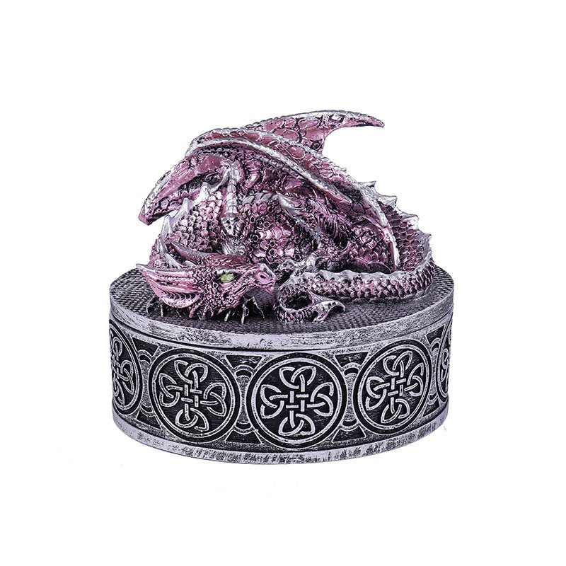 MINI PLANET Retro Dragon Resin Storage Box DND Dice Storage Box Wholesale DND Game Accessories Storage Jewelry Box Ornaments