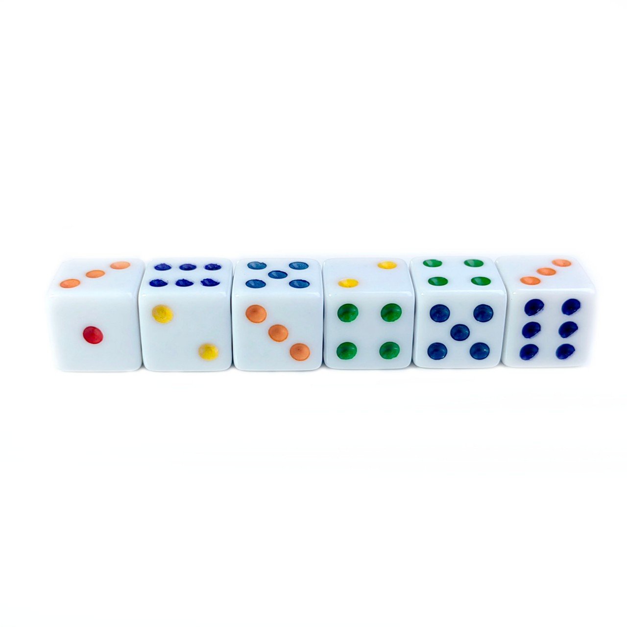 New design Multicolor dots trick 16mm acrylic dice colors custom gaming d6 dice set board game