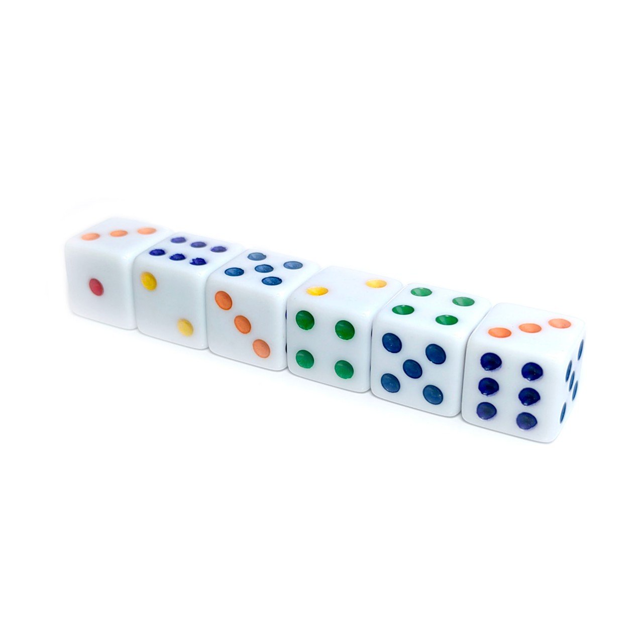 New design Multicolor dots trick 16mm acrylic dice colors custom gaming d6 dice set board game