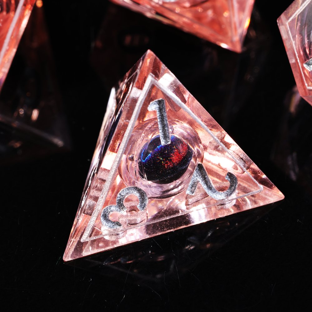 MINI PLANET DND Dice Set Fire Blue Dragon Eye Liquid Core Dice RPG Dungeons&Dragons Wholesale Custom Polyhedral Resin Dice Set