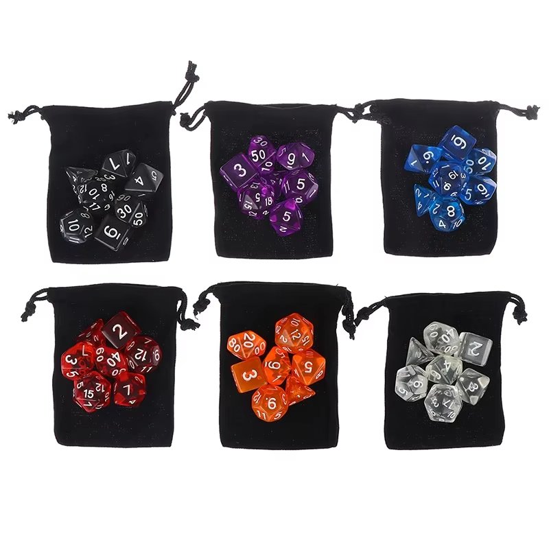 Transparent 7Pcs Acrylic Rpg Games Polyhedral D20 Color Dnd Dice Set For Role Playing Game Rpg Table Board Games