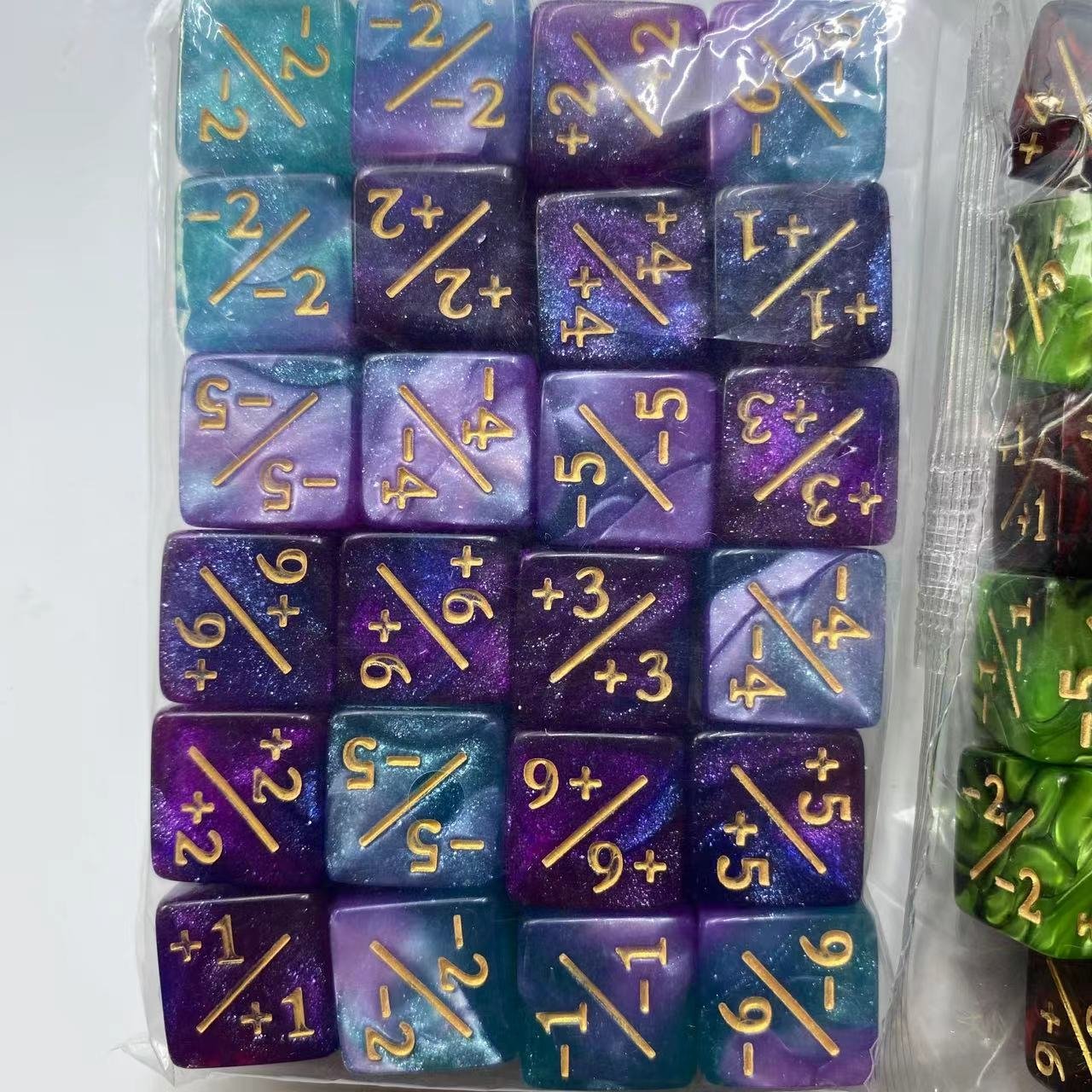 24X/bag 16mm math teaching game d6 counters +1/+1 MTG the white & black colorful acrylic dice