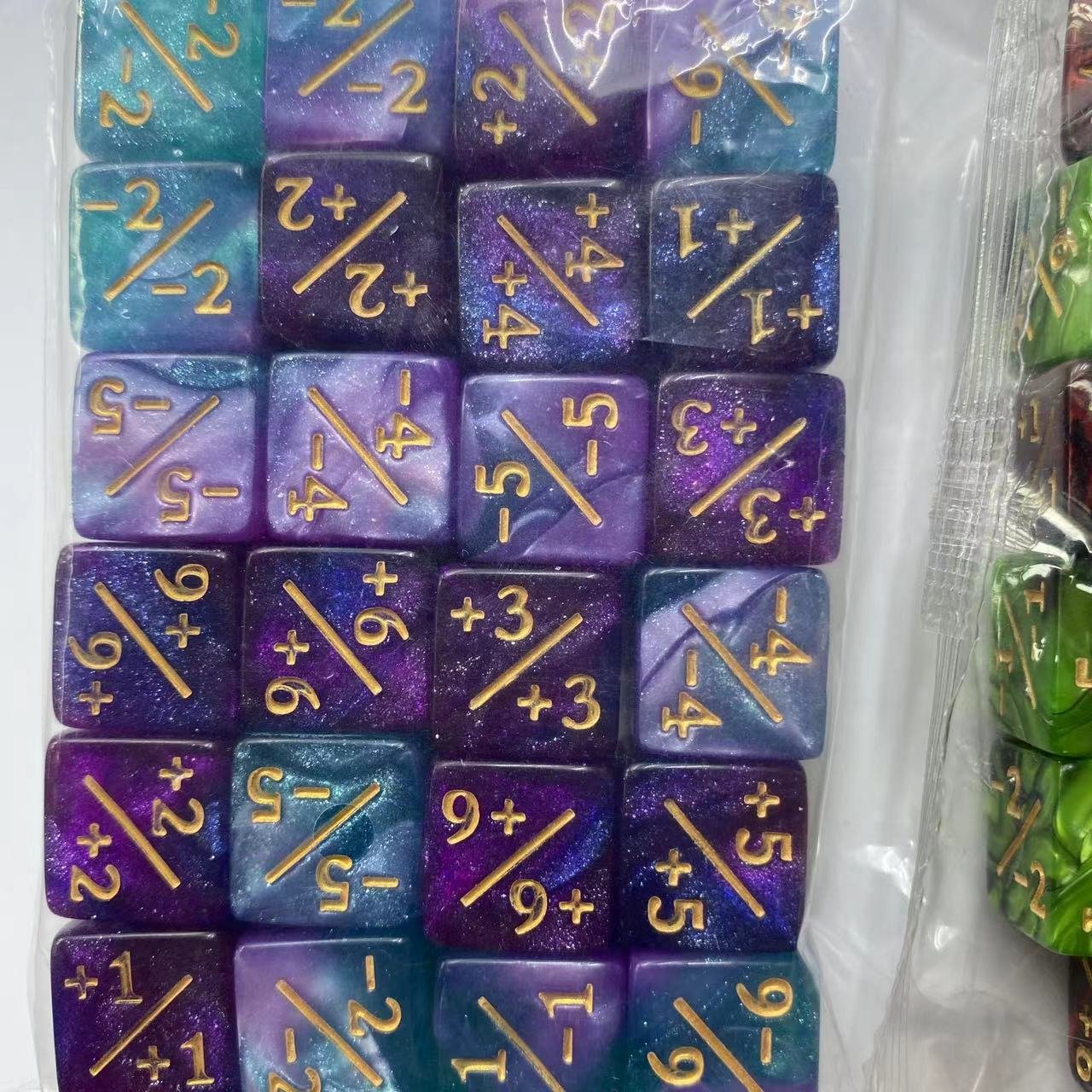 24X/bag 16mm math teaching game d6 counters +1/+1 MTG the white & black colorful acrylic dice