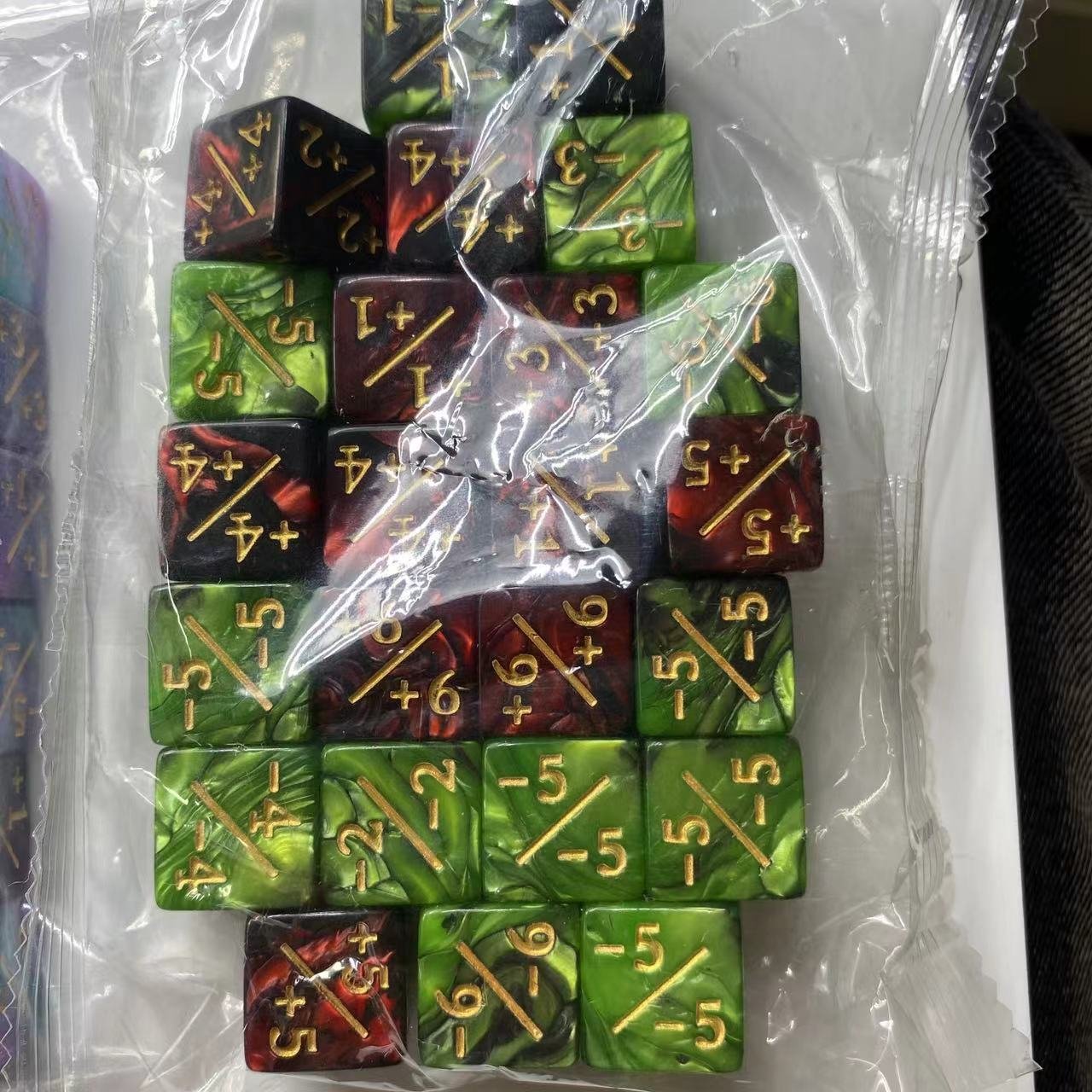 24X/bag 16mm math teaching game d6 counters +1/+1 MTG the white & black colorful acrylic dice