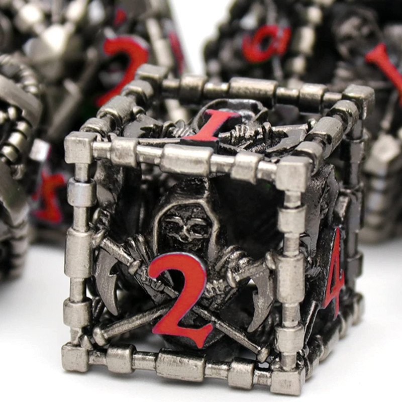 MINI PLANET Metal DND Dice Set Reaper Hollow Metal Polyhedral Dice RPG Table Game Dragon and Dungeon Wholesale DND Dice Set