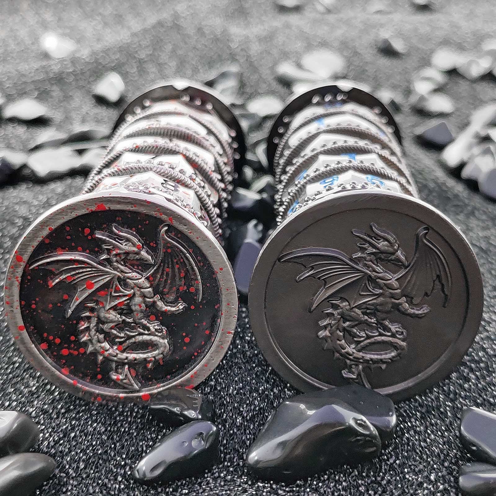 MINI PLANET 7-in-1 Metal Dice Tower Rotating Polyhedral DND Dice For RPG Role Playing DND Board Game Dragons&Dungeons Metal Dice